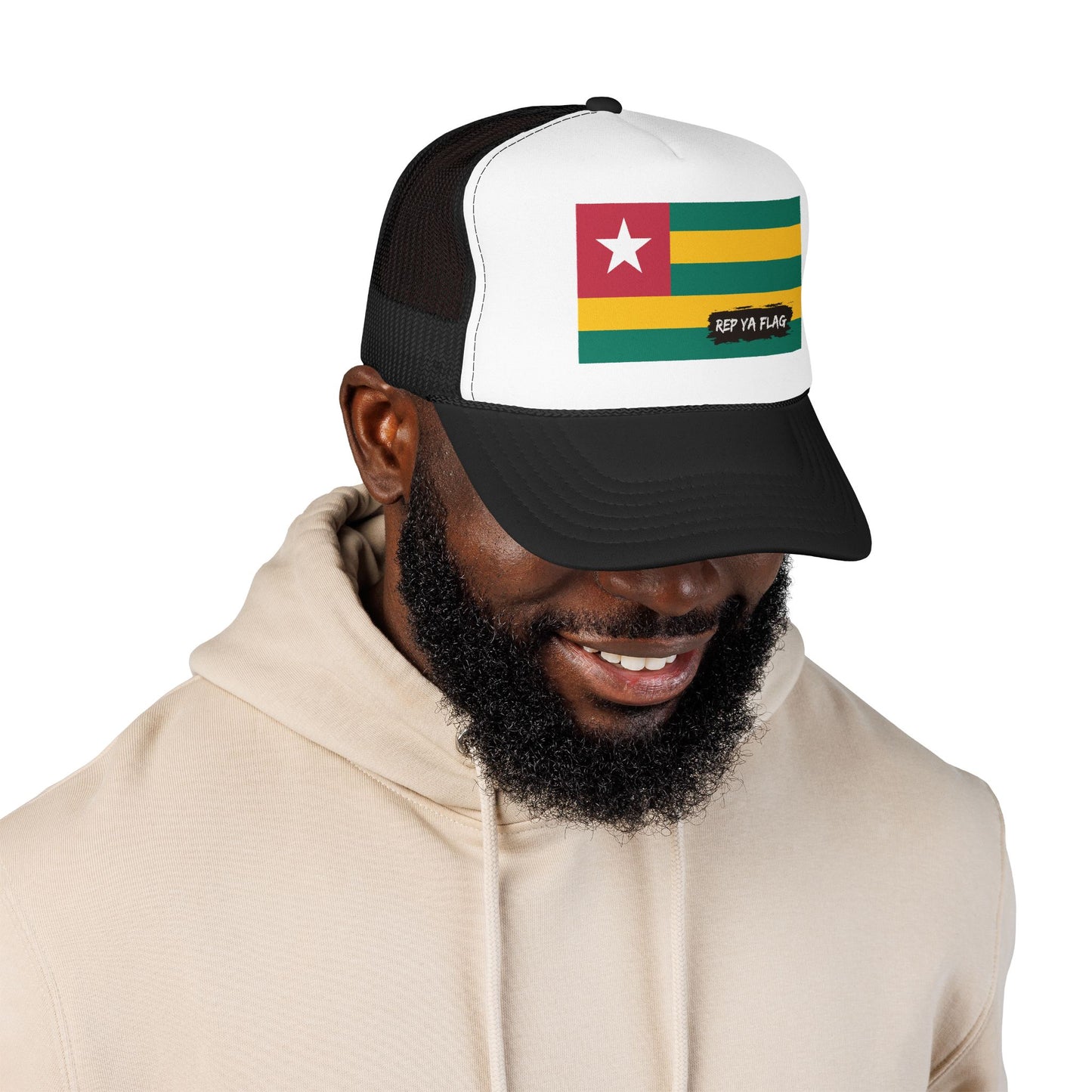 Togo Flag Foam Trucker Hat | Rep Ya Flag design