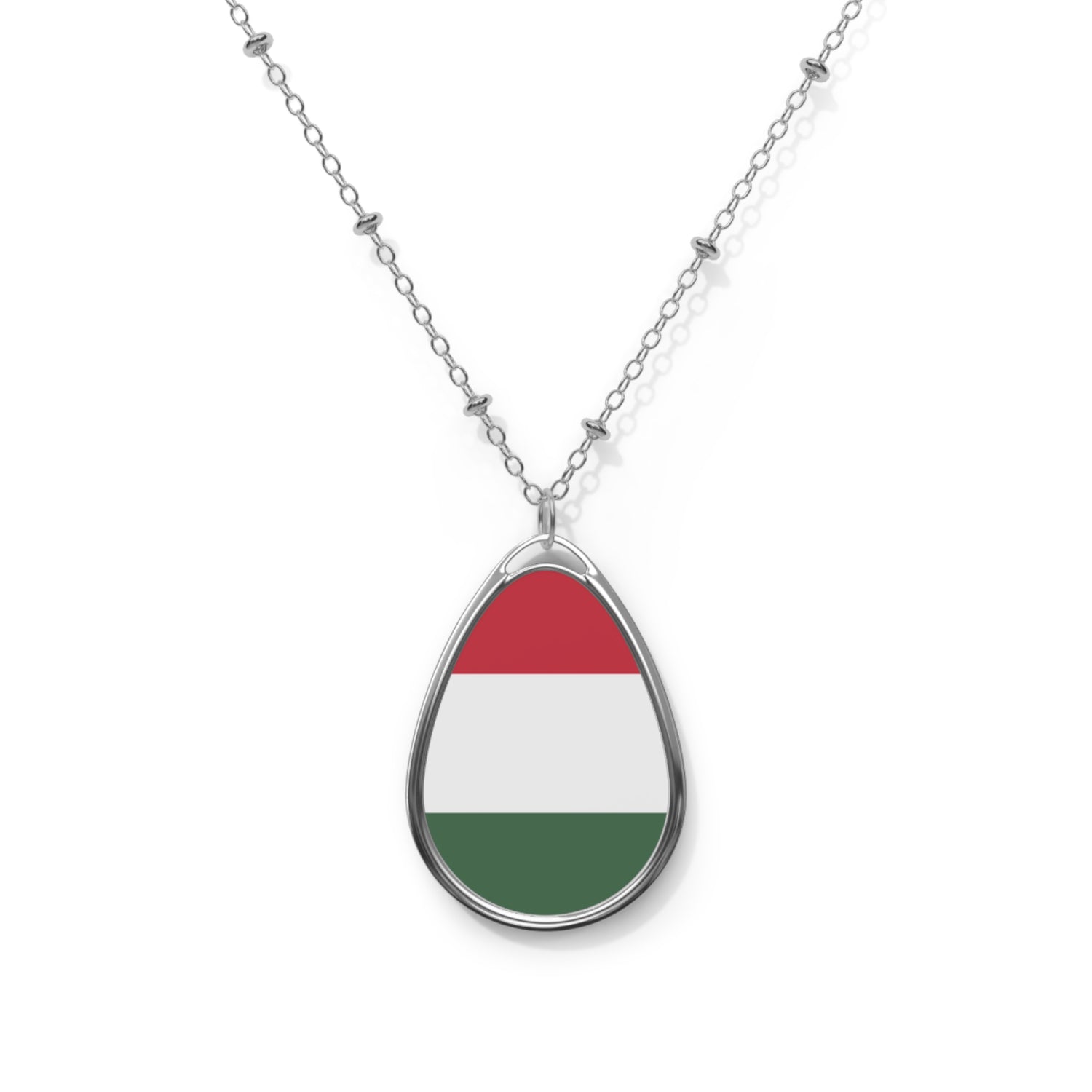 Hungary Flag Oval Necklace | Hungarian Heritage Pendant | Rep Ya Flag