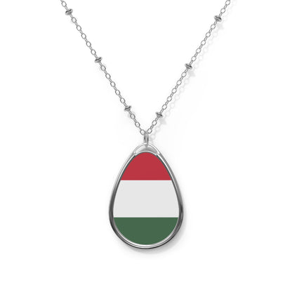 Hungary Flag Oval Necklace | Hungarian Heritage Pendant | Rep Ya Flag