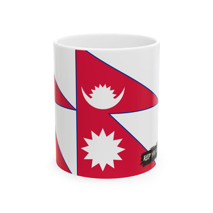 Nepal Flag Coffee Tea Mug 11oz 15oz | Rep Ya Flag Ceramic Mug