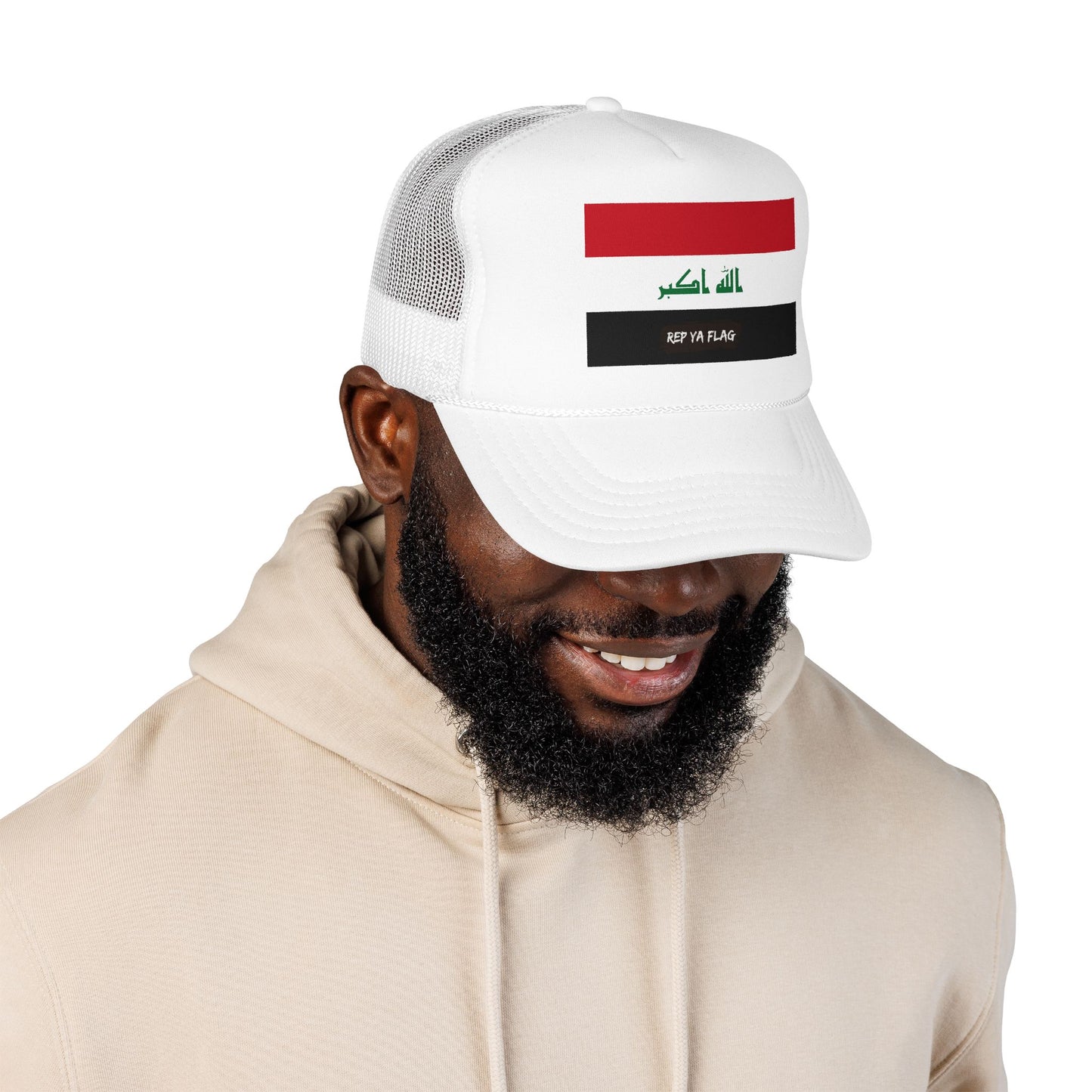 Iraq Flag Foam Trucker Hat | Iraqi Pride Snapback Cap | Rep Ya Flag