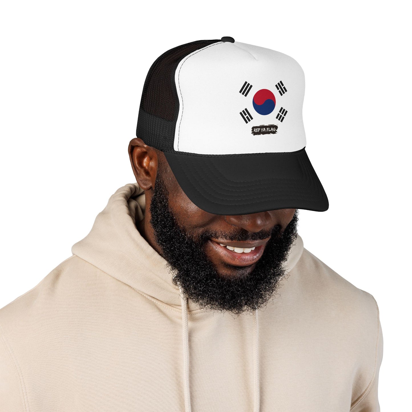 South Korea Flag Foam Trucker Hat | Korean Heritage Snapback Cap | Rep Ya Flag