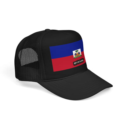 Haiti Flag Foam Trucker Hat | Haitian Pride Snapback Cap | Rep Ya Flag
