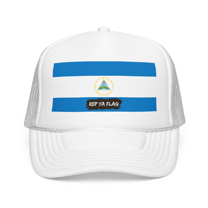 Nicaragua Flag Foam Trucker Hat | Nicaraguan Pride Snapback Cap | Rep Ya Flag