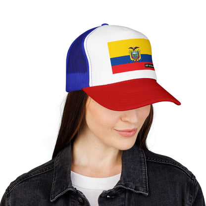 Ecuador Flag Foam Trucker Hat | Ecuadorian Pride Snapback Cap | Rep Ya Flag