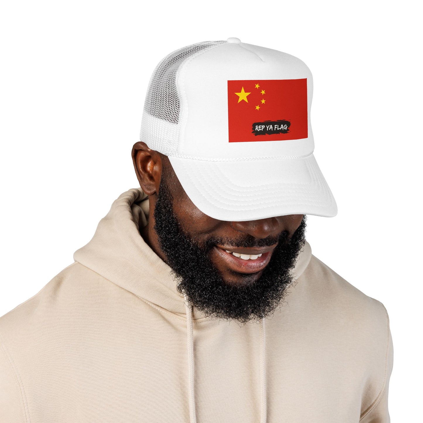 China Flag Foam Trucker Hat | Chinese Pride Snapback Cap | Rep Ya Flag