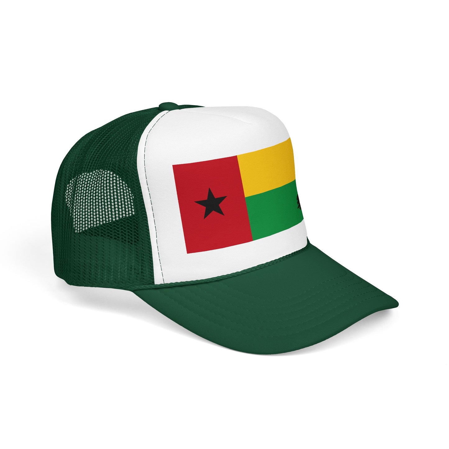Guinea-Bissau Flag Foam Trucker Hat | Bissau-Guinean Pride Snapback Cap | Rep Ya Flag
