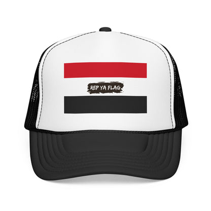 Yemen Flag Foam Trucker Hat | Rep Ya Flag design