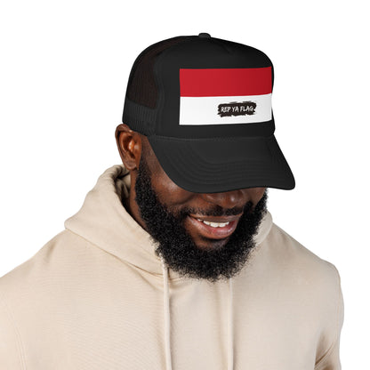 Indonesia Flag Foam Trucker Hat | Indonesian Pride Snapback Cap | Rep Ya Flag