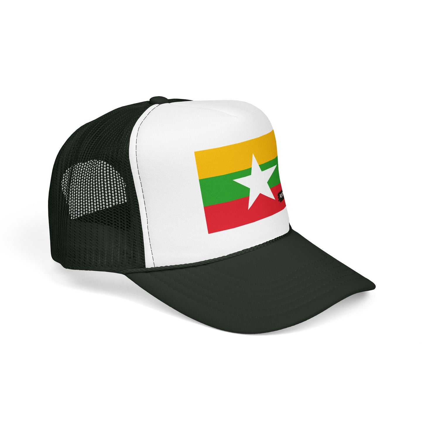 Myanmar Flag Foam Trucker Hat | Burmese Pride Snapback Cap | Rep Ya Flag