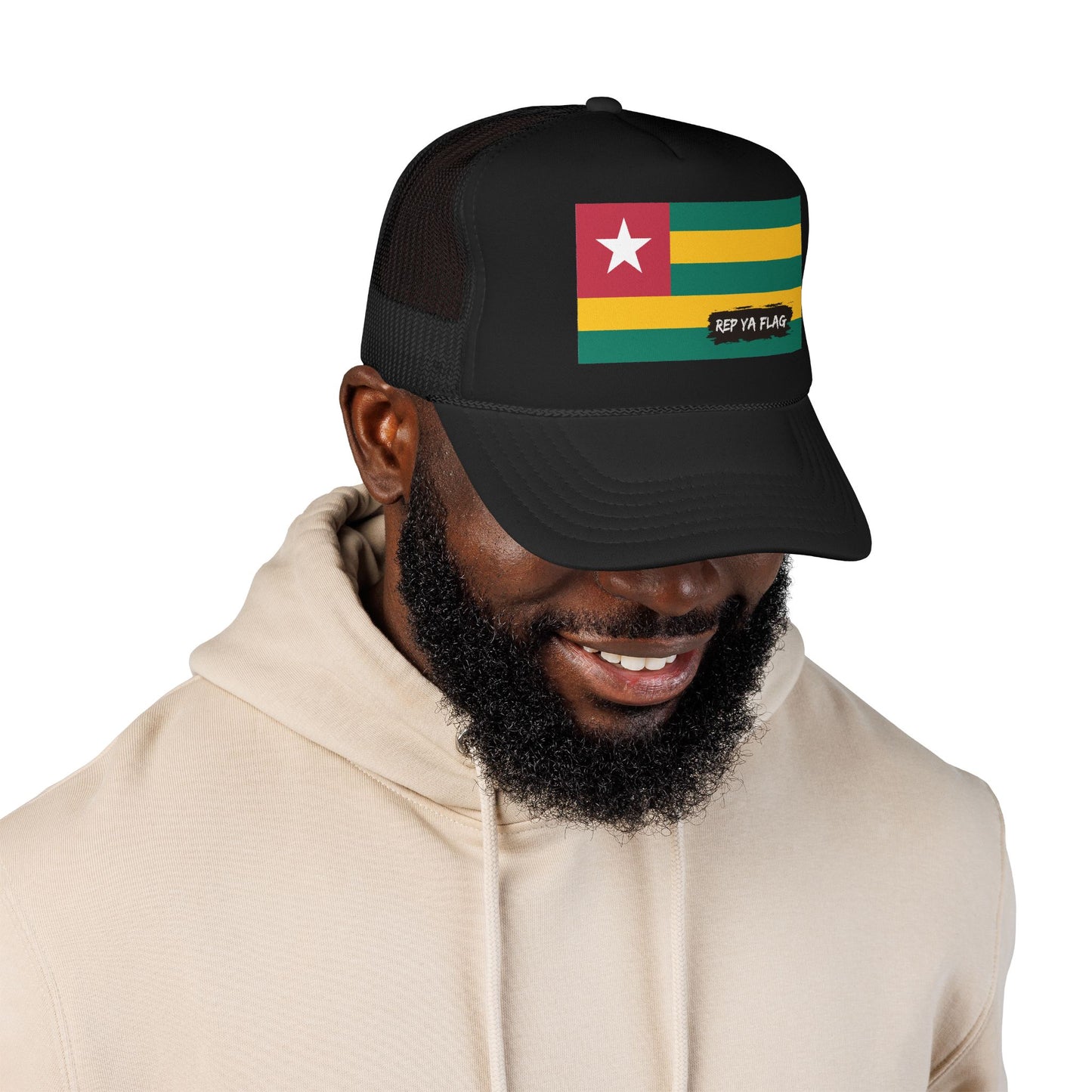 Togo Flag Foam Trucker Hat | Rep Ya Flag design