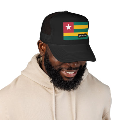 Togo Flag Foam Trucker Hat | Rep Ya Flag design
