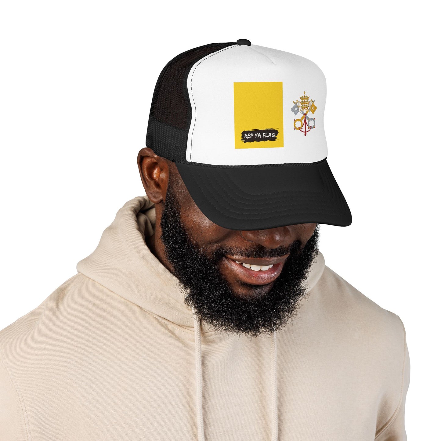 Vatican City Flag Foam Trucker Hat | Rep Ya Flag design