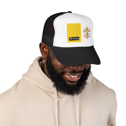 Vatican City Flag Foam Trucker Hat | Rep Ya Flag design