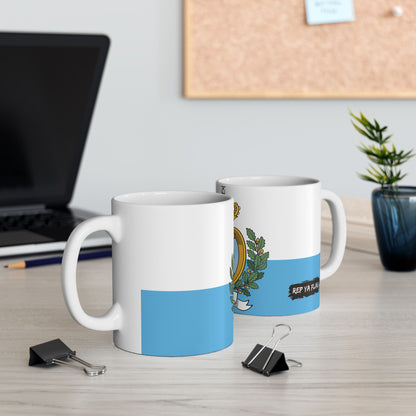 San Marino Flag Coffee Tea Mug 11oz 15oz | Rep Ya Flag Ceramic Mug