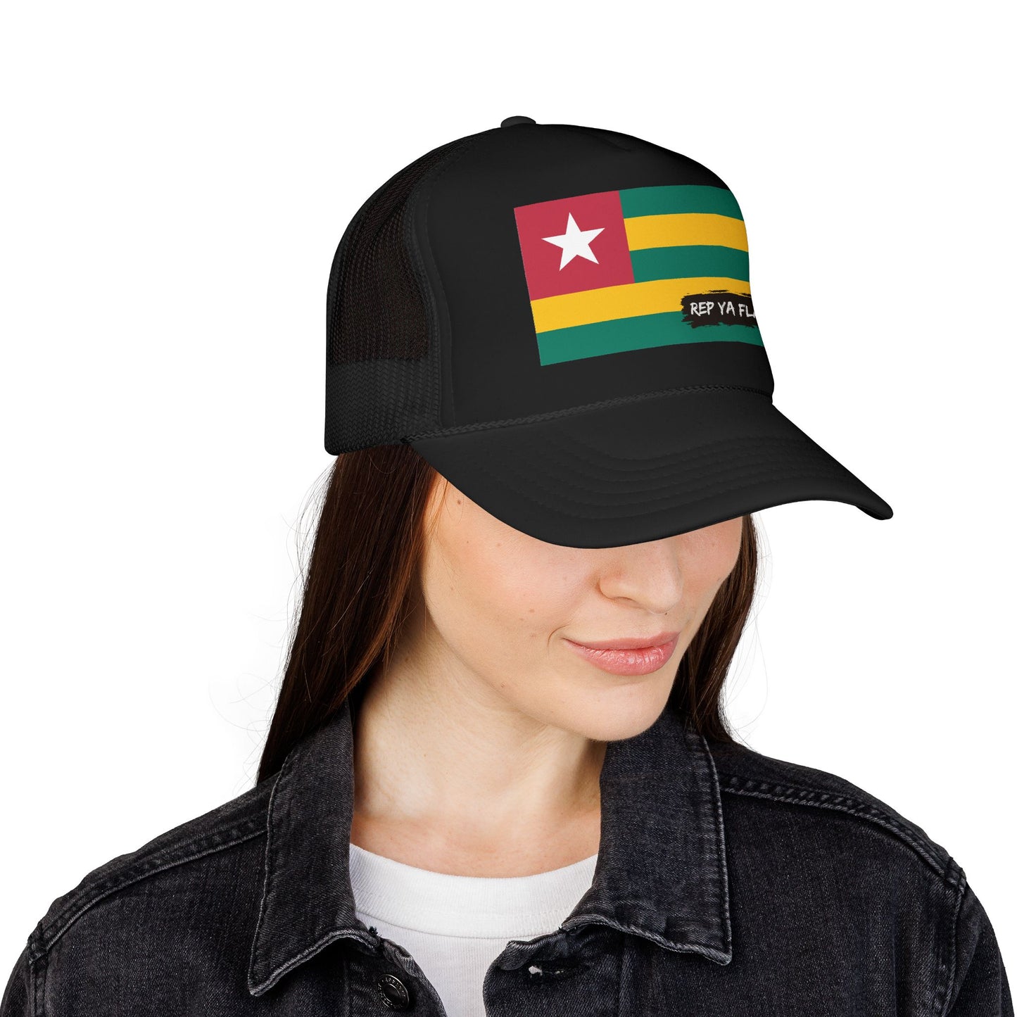Togo Flag Foam Trucker Hat | Rep Ya Flag design