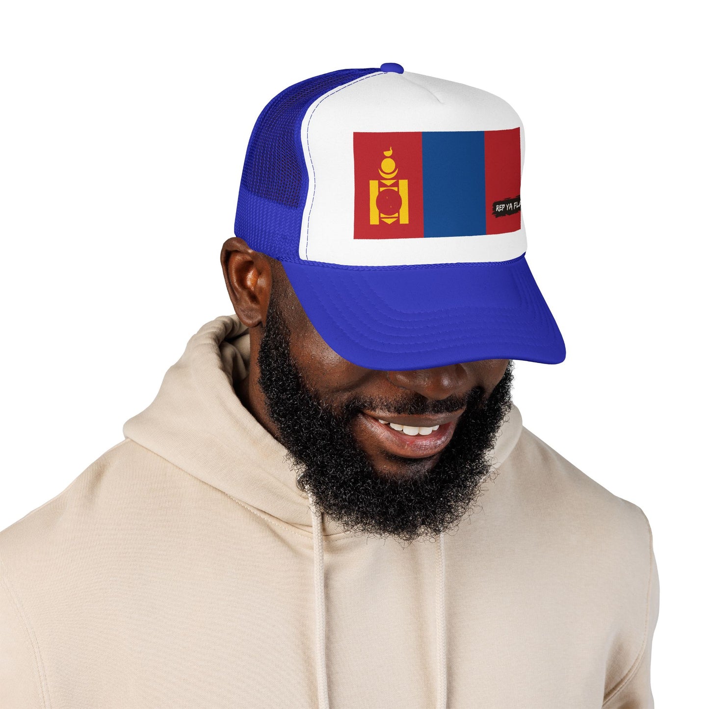 Mongolia Flag Foam Trucker Hat | Mongolian Pride Snapback Cap | Rep Ya Flag