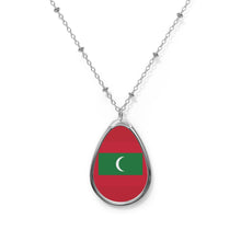 Maldives Flag Oval Necklace | Maldivian Heritage Pendant | Rep Ya Flag