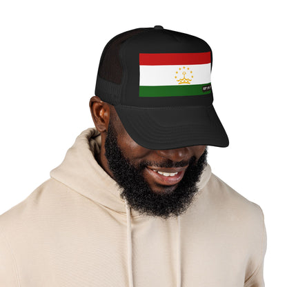 Tajikistan Flag Foam Trucker Hat | Rep Ya Flag design