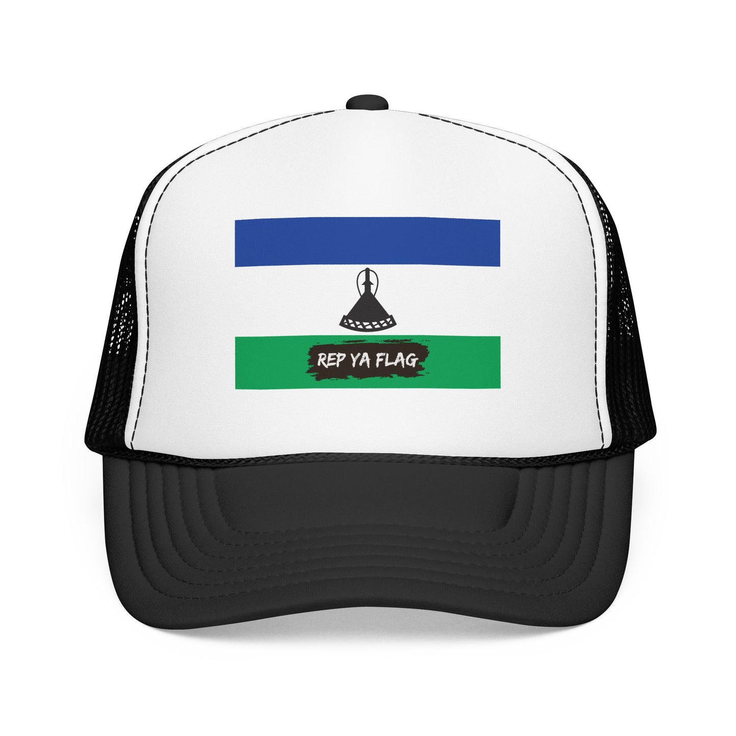 Lesotho Flag Foam Trucker Hat | Basotho Pride Snapback Cap | Rep Ya Flag