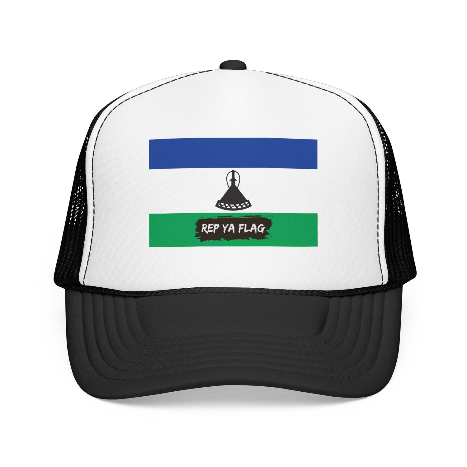 Lesotho Flag Foam Trucker Hat | Basotho Pride Snapback Cap | Rep Ya Flag