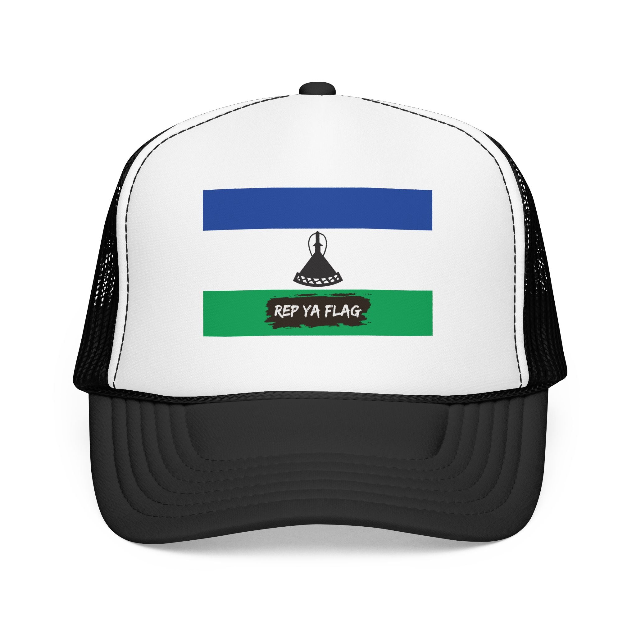 Lesotho Flag Foam Trucker Hat | Basotho Pride Snapback Cap | Rep Ya Flag