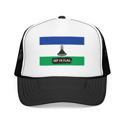 Lesotho Flag Foam Trucker Hat | Basotho Pride Snapback Cap | Rep Ya Flag