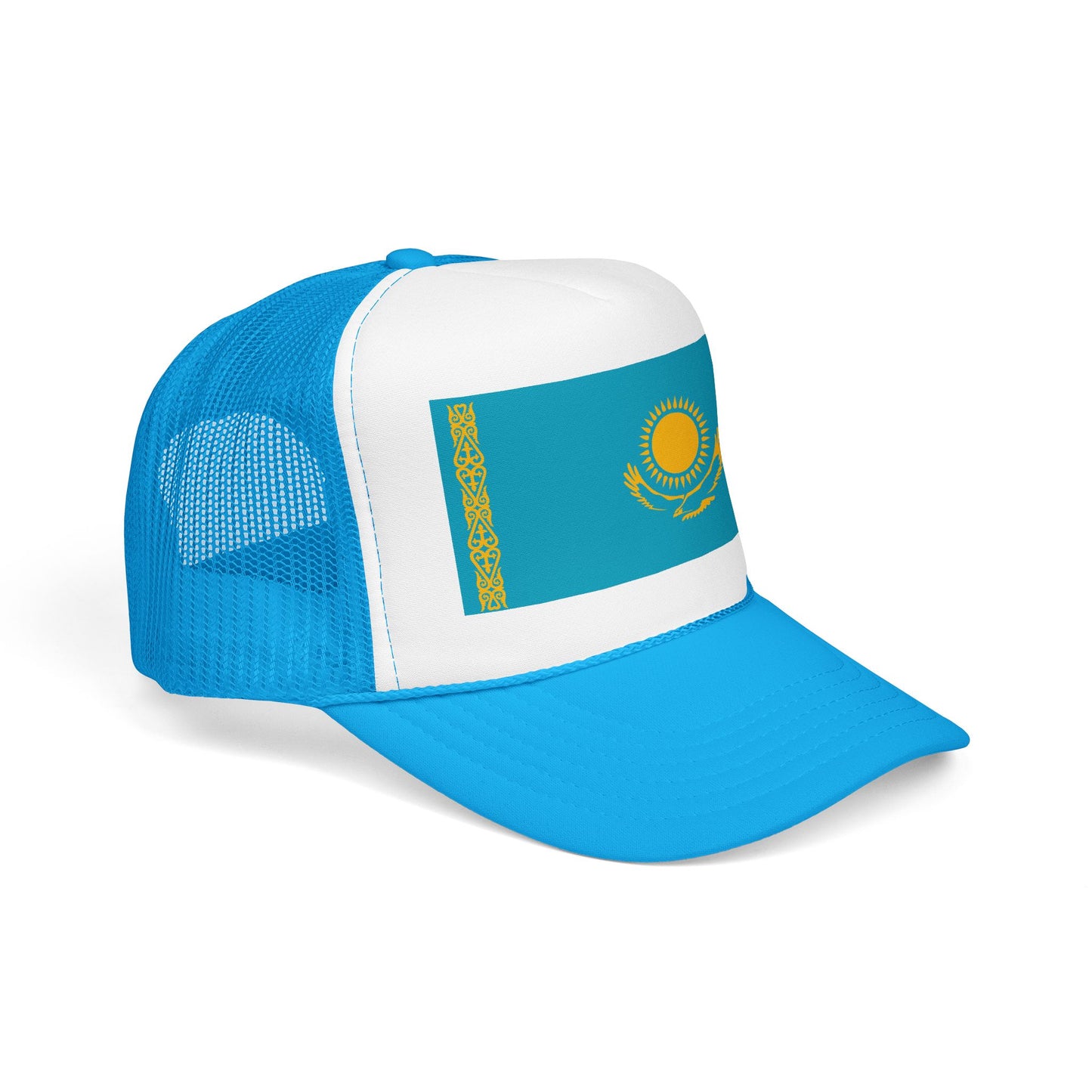Kazakhstan Flag Foam Trucker Hat | Kazakh Pride Snapback Cap | Rep Ya Flag
