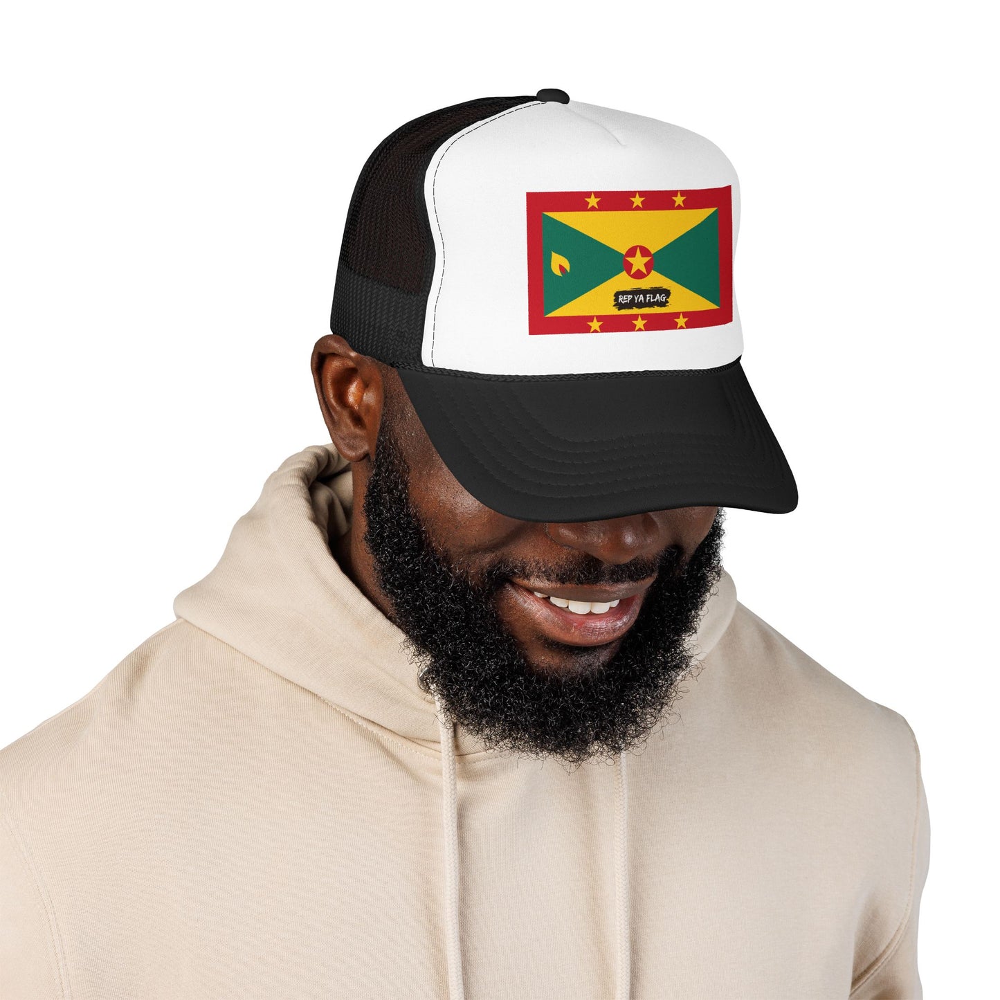 Grenada Flag Foam Trucker Hat | Grenadian Pride Snapback Cap | Rep Ya Flag