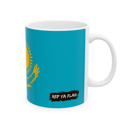Kazakhstan Flag Coffee Tea Mug 11oz 15oz | Rep Ya Flag Ceramic Mug
