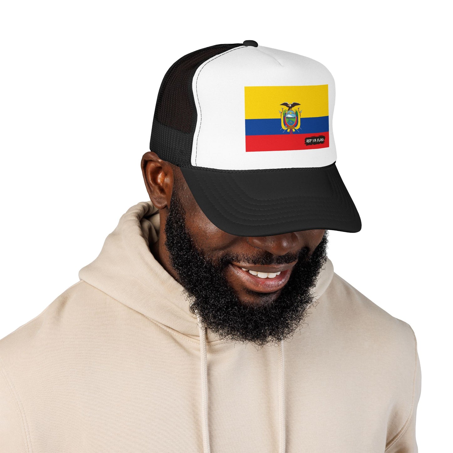 Ecuador Flag Foam Trucker Hat | Ecuadorian Pride Snapback Cap | Rep Ya Flag