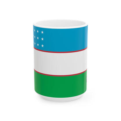 Uzbekistan Flag Coffee Tea Mug 11oz 15oz | Rep Ya Flag Ceramic Mug