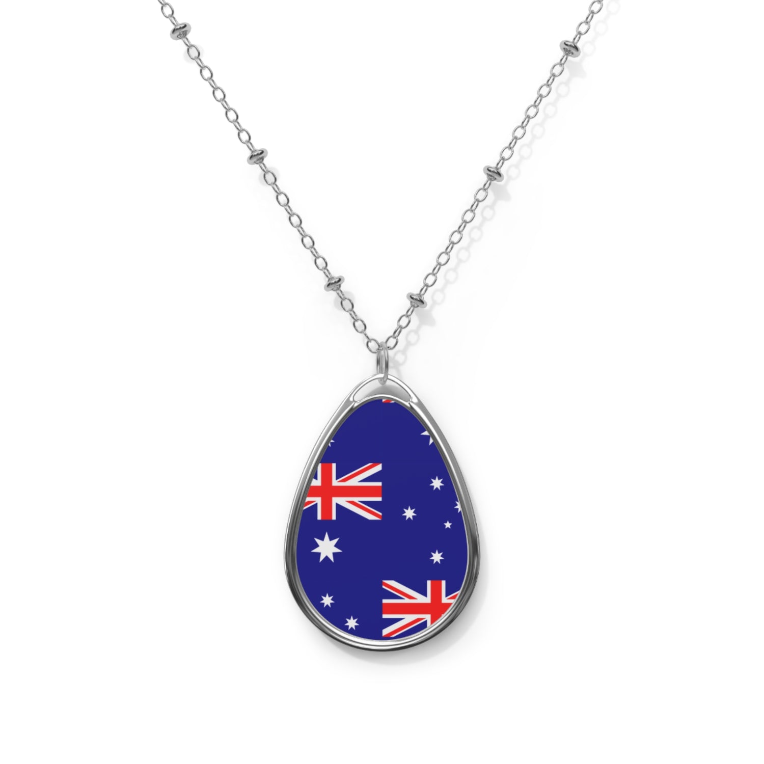 Australia Flag Oval Necklace | Australian Pride Patriotic Jewelry | Rep Ya Flag
