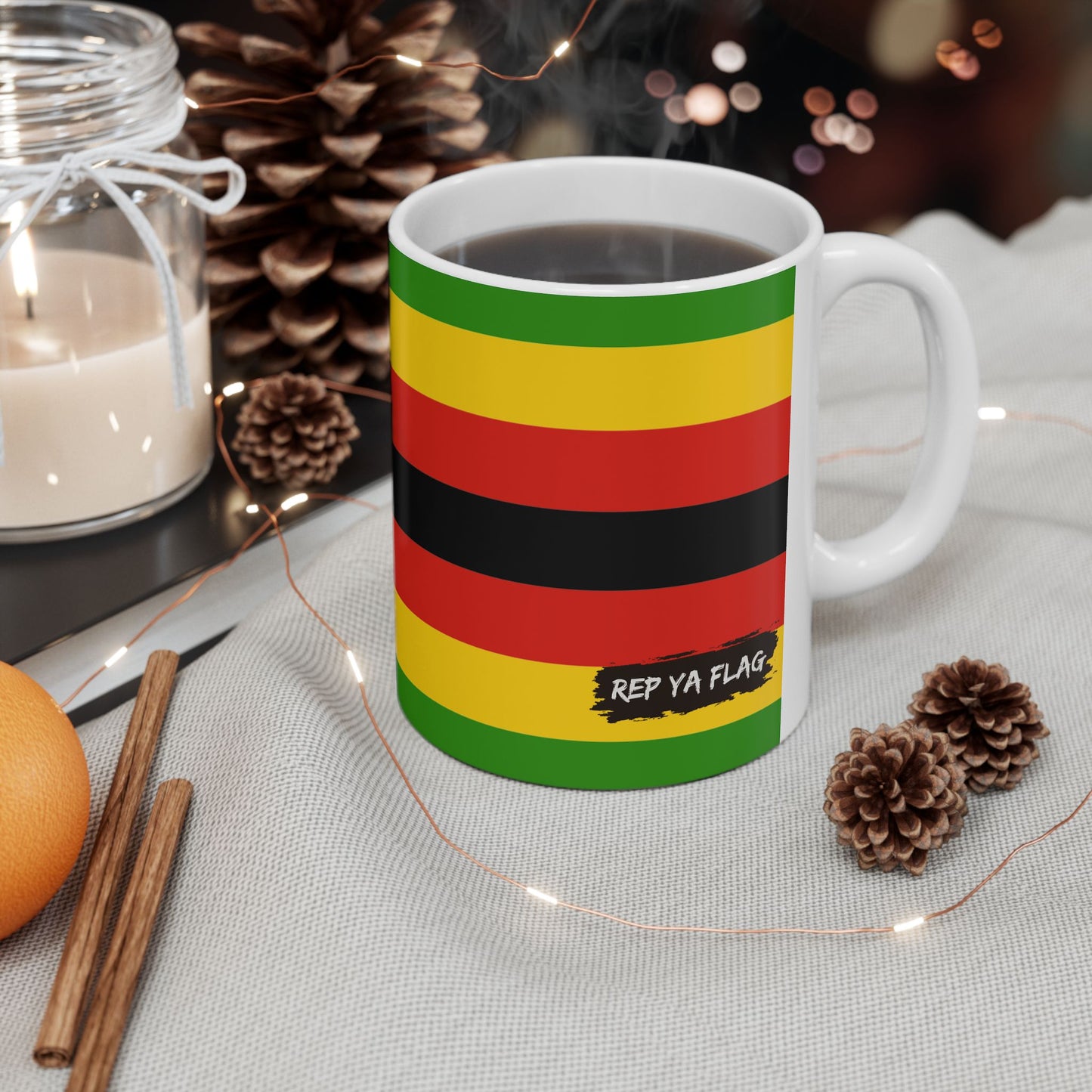 Zimbabwe Flag Mug Ceramic Coffee Cup | 11oz 15oz | Rep Ya Flag