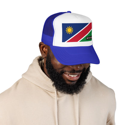 Namibia Flag Foam Trucker Hat | Namibian Pride Snapback Cap | Rep Ya Flag