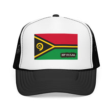 Vanuatu Flag Foam Trucker Hat | Rep Ya Flag design