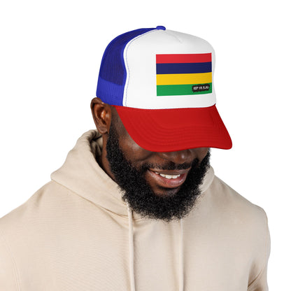 Mauritius Flag Foam Trucker Hat | Mauritian Pride Snapback Cap | Rep Ya Flag
