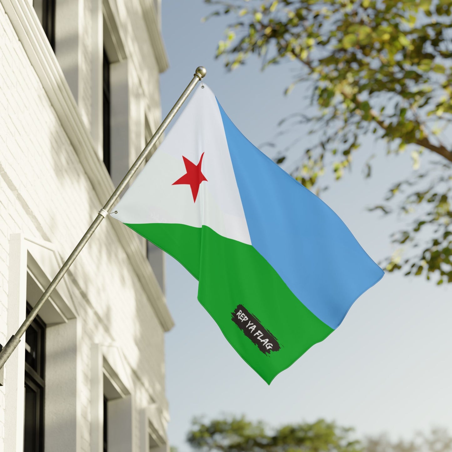 Djibouti Flag Garden Banner | Double Sided Outdoor Flag | Rep Ya Flag