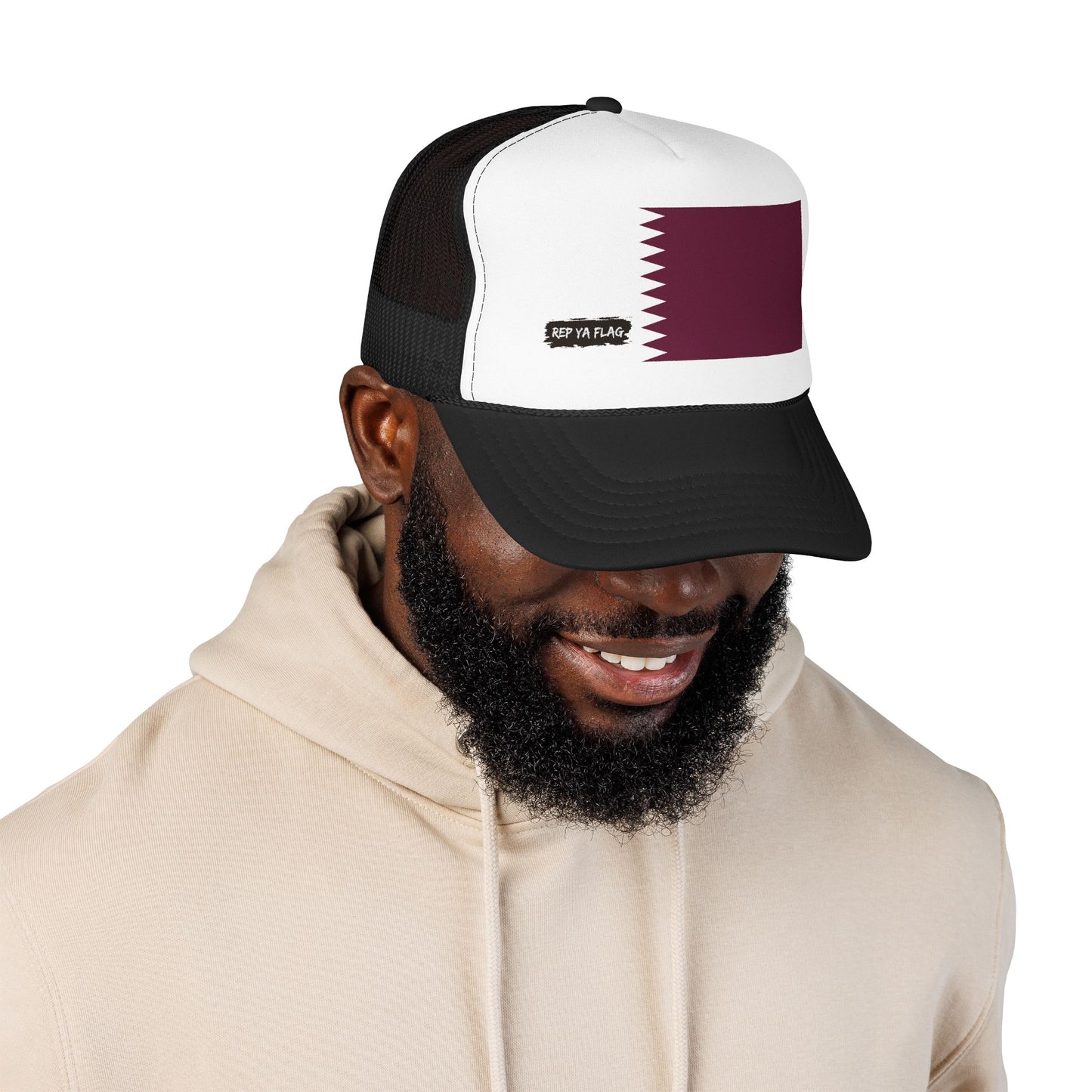 Qatar Flag Foam Trucker Hat | Qatari Pride Snapback Cap | Rep Ya Flag