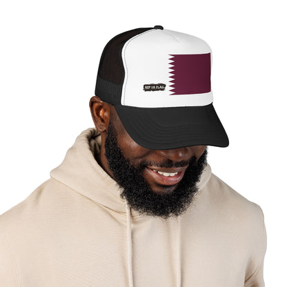 Qatar Flag Foam Trucker Hat | Qatari Pride Snapback Cap | Rep Ya Flag