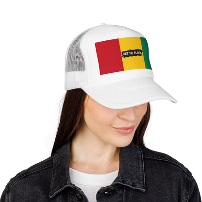Guinea Flag Foam Trucker Hat | Guinean Pride Snapback Cap | Rep Ya Flag