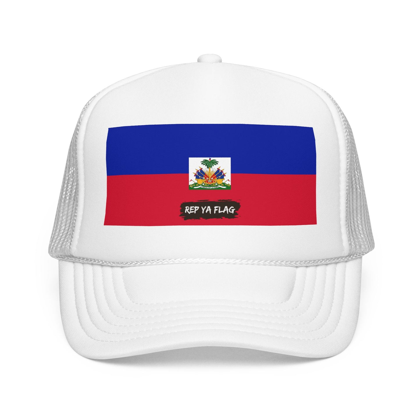 Haiti Flag Foam Trucker Hat | Haitian Pride Snapback Cap | Rep Ya Flag