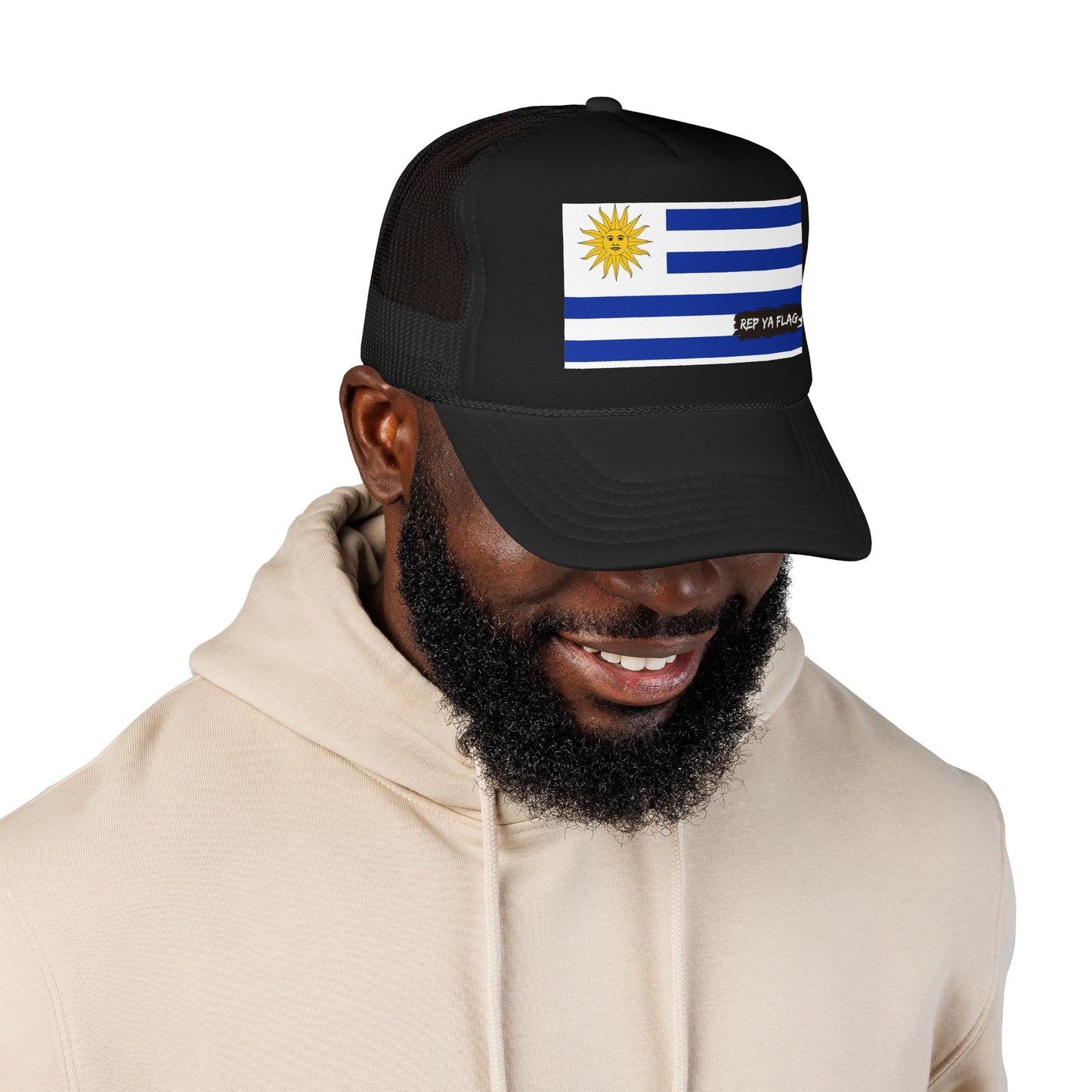 Uruguay Flag Foam Trucker Hat | Rep Ya Flag design