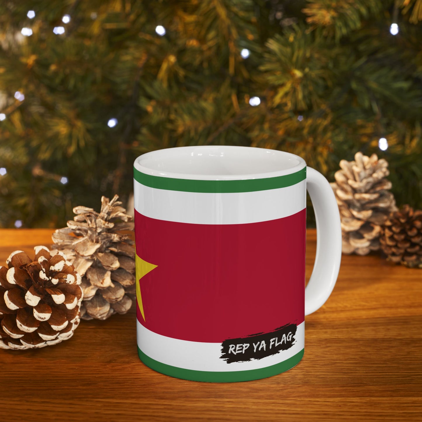 Suriname Flag Coffee Tea Mug 11oz 15oz | Rep Ya Flag Ceramic Mug