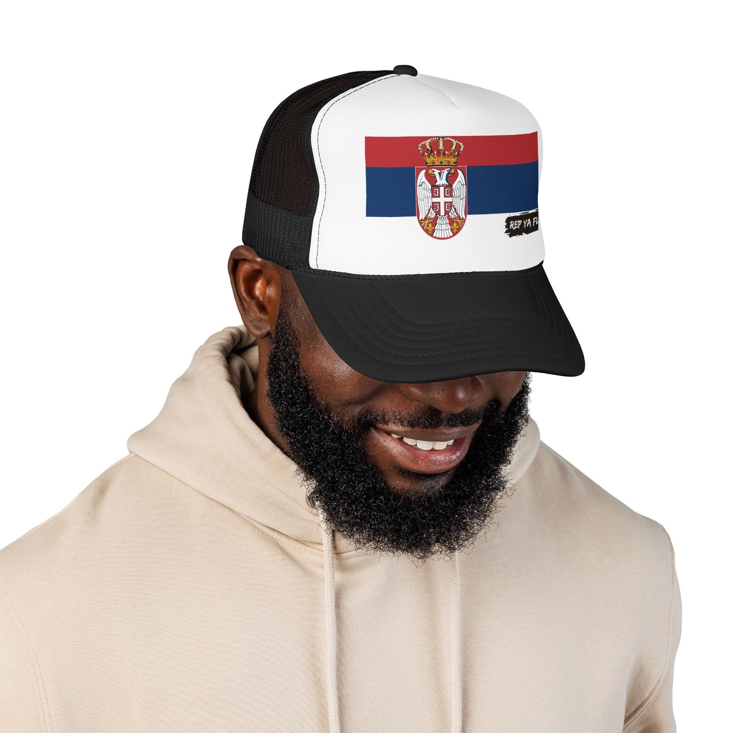 Serbia Flag Foam Trucker Hat | Serbian Pride Snapback Cap | Rep Ya Flag