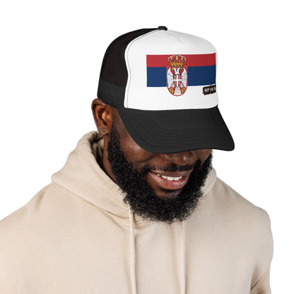 Serbia Flag Foam Trucker Hat | Serbian Pride Snapback Cap | Rep Ya Flag