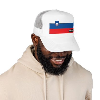 Slovenia Flag Foam Trucker Hat | Slovenian Pride Snapback Cap | Rep Ya Flag
