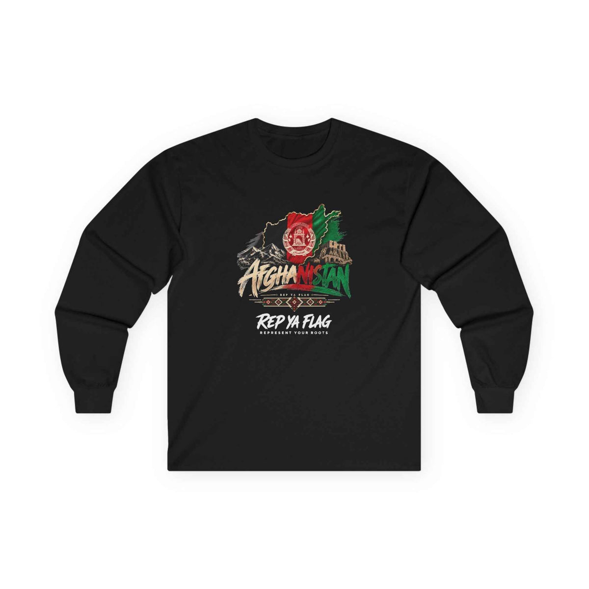 Afghan Pride Long Sleeve Tee — "Rep Ya Flag" Graphic