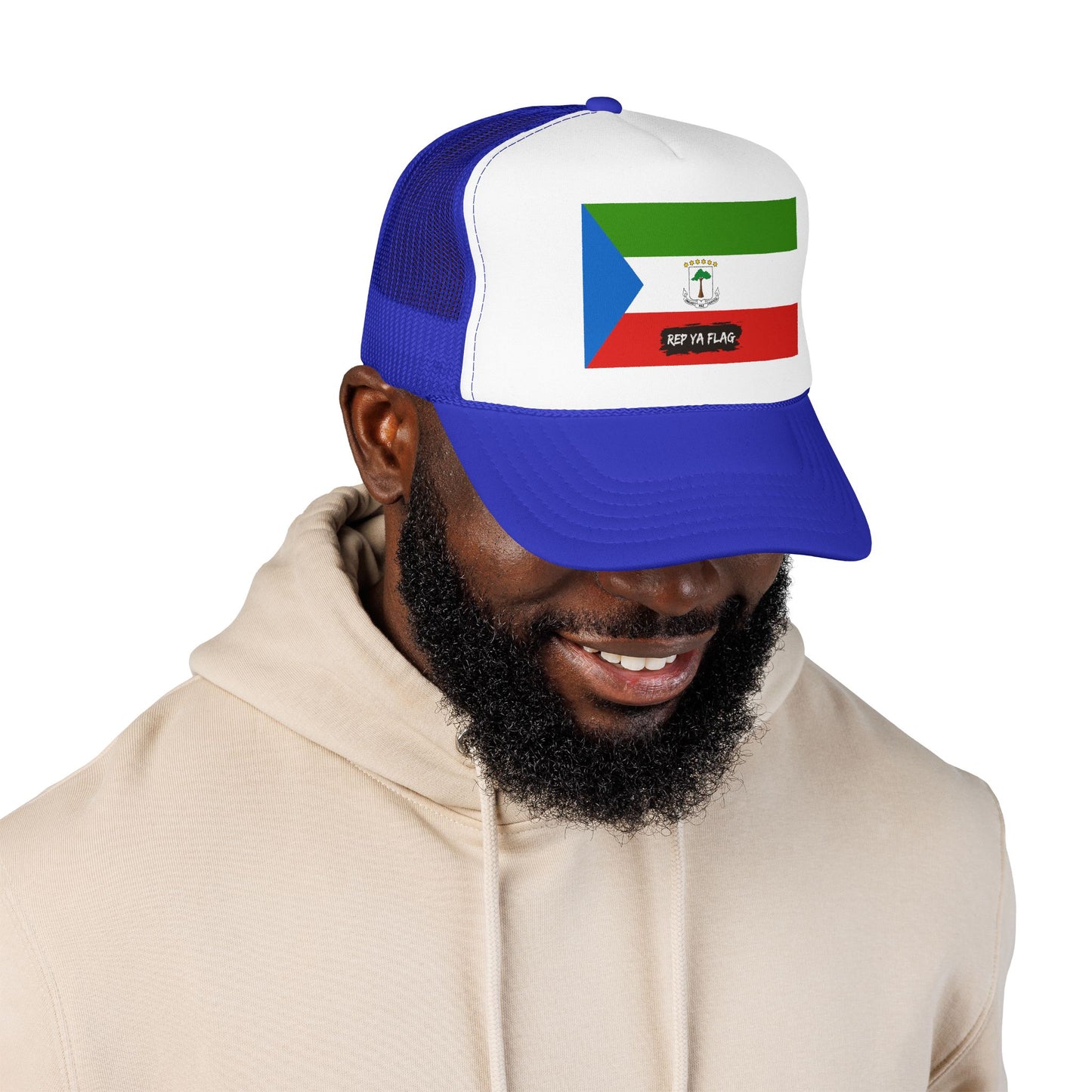 Equatorial Guinea Flag Foam Trucker Hat | Equatoguinean Pride Snapback Cap | Rep Ya Flag