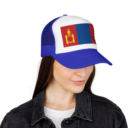 Mongolia Flag Foam Trucker Hat | Mongolian Pride Snapback Cap | Rep Ya Flag